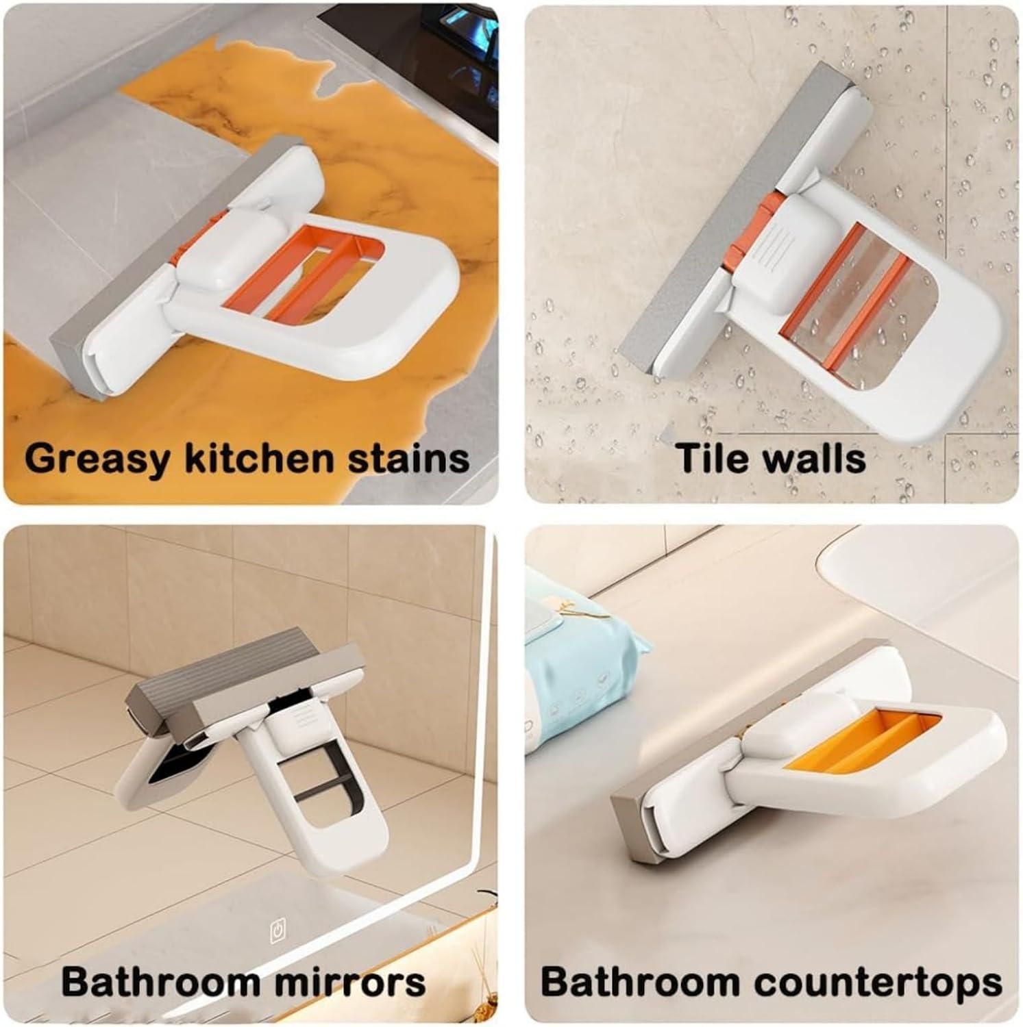 Mini Compact  Foldable Sponge Mop for Wet & Dry Cleaning