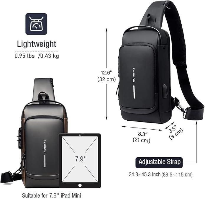 USB Smart Anti-Theft Charging Sling Bag