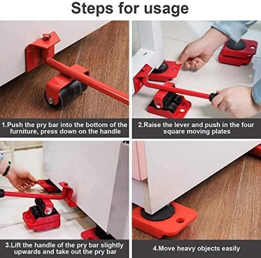 Home Heavy-Duty Furniture Lifter &  Roller Mover Set